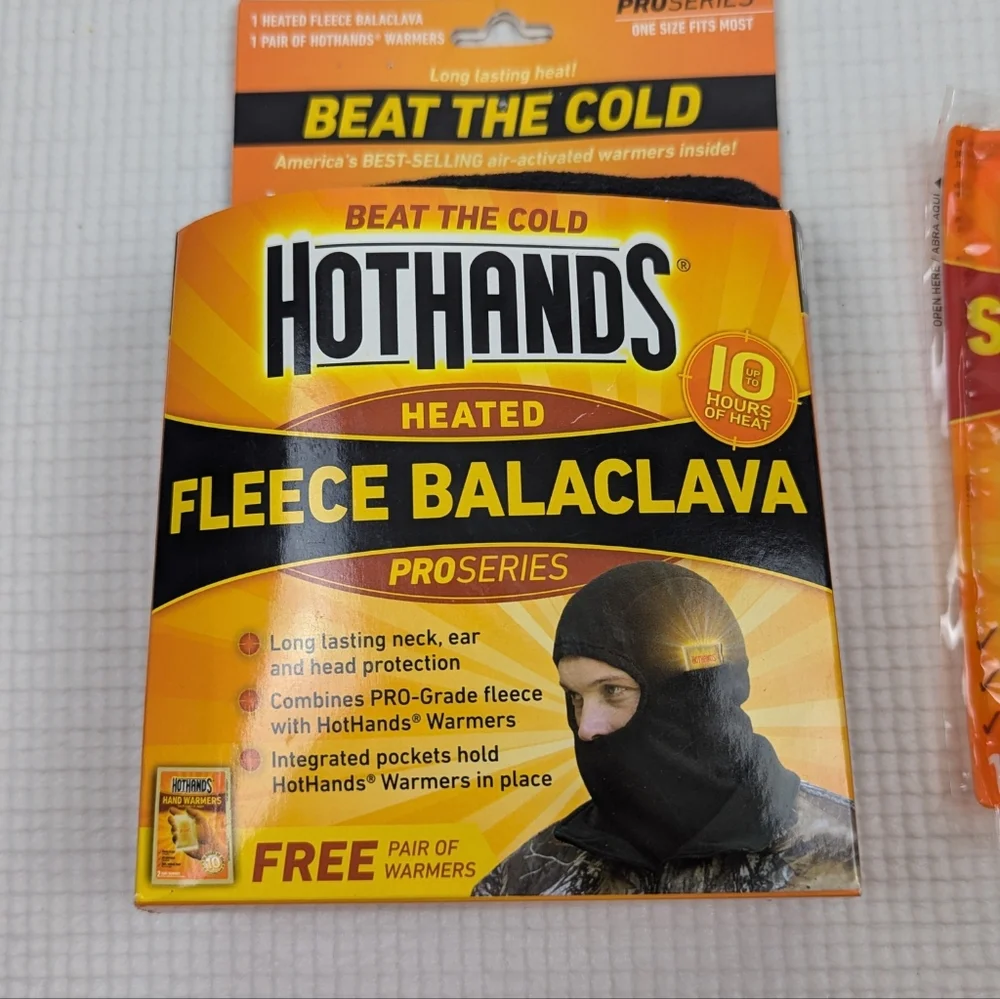 New Action Heat Heated Head Fleece Balaclava with free warmers